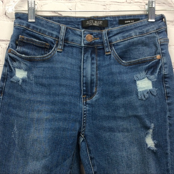 Judy Blue Women's Ankle & Cropped Jeans - Distressed Blue - Picture 5 of 7